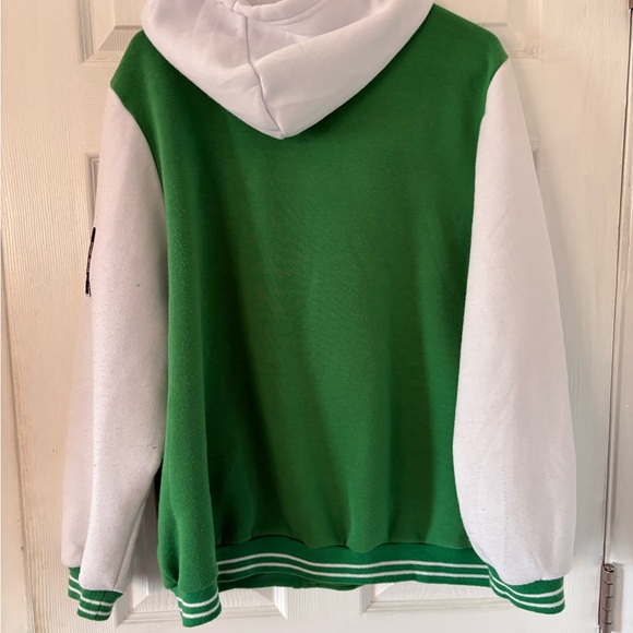 New Look 2X Green Varsity Jacket Hooded 23 LA Y2K Streetwear - Picture 6 of 7